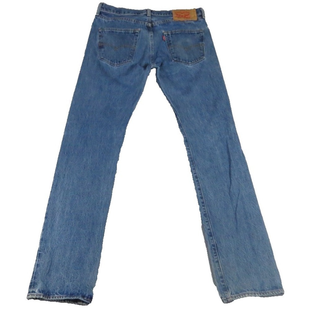 Levis 501 Original Fit Men 33x36 Medium Wash Blue Cotton Denim Button Fly Jeans